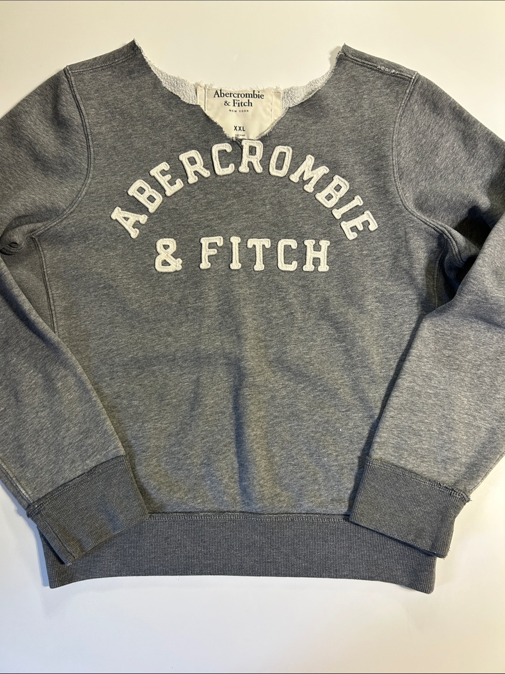 Abercrombie & Fitch Sweatshirt Men’s Gray Logo Graphic Print Crewneck XXL